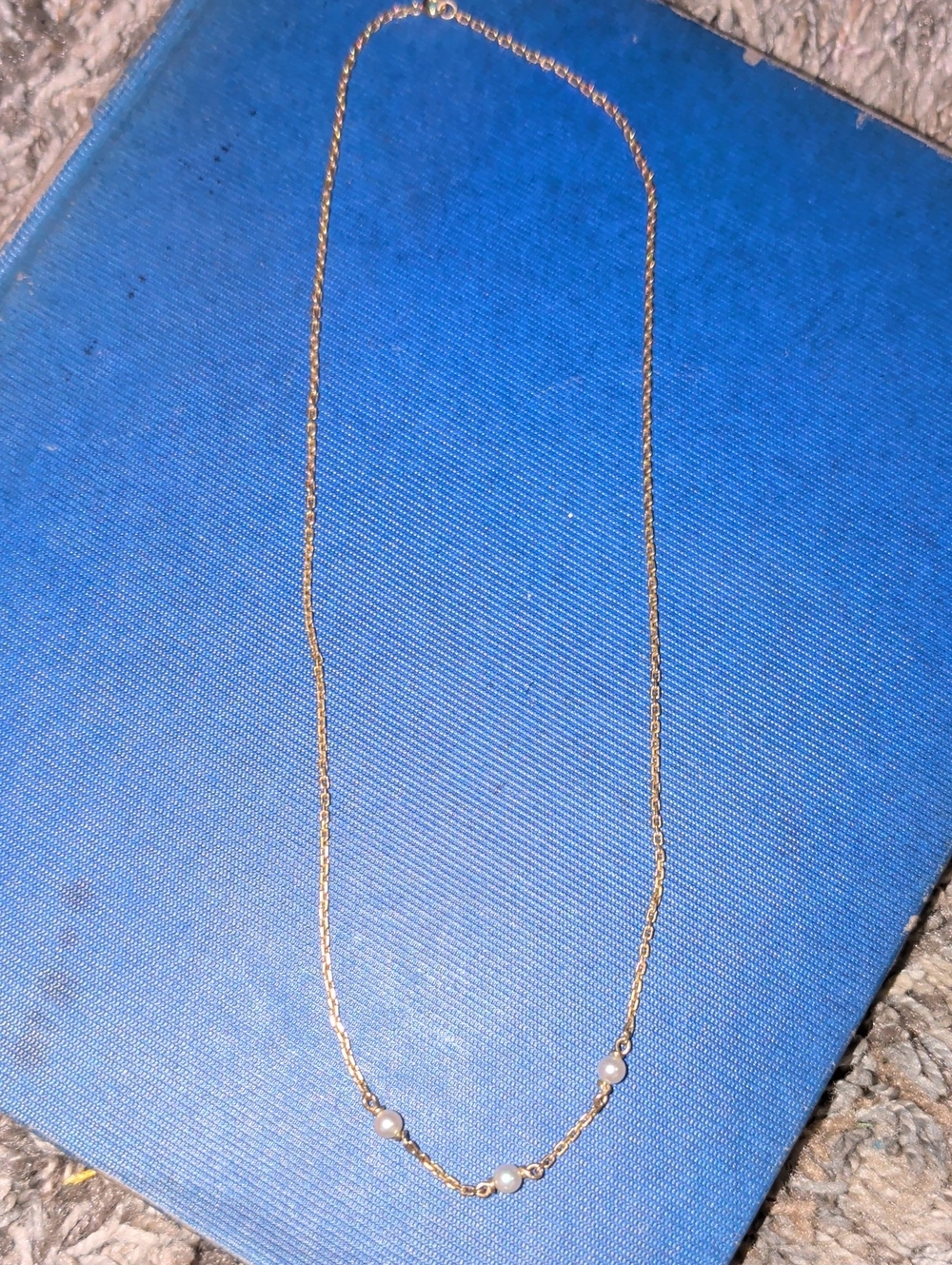 Delicate 12 KT GF Pearl Station Necklace - Women's Jewelry